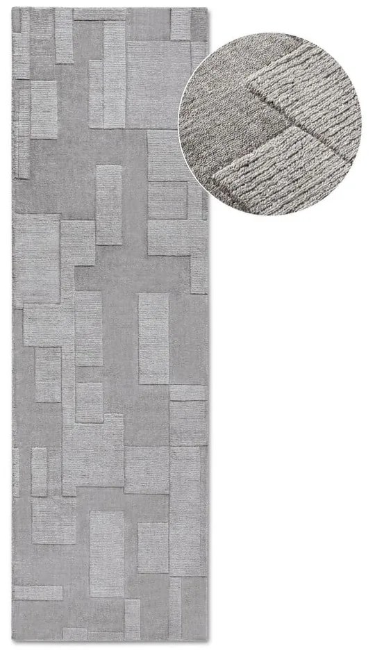 Szary wełniany chodnik tkany ręcznie 80x250 cm Wilhelmine – Villeroy&amp;Boch