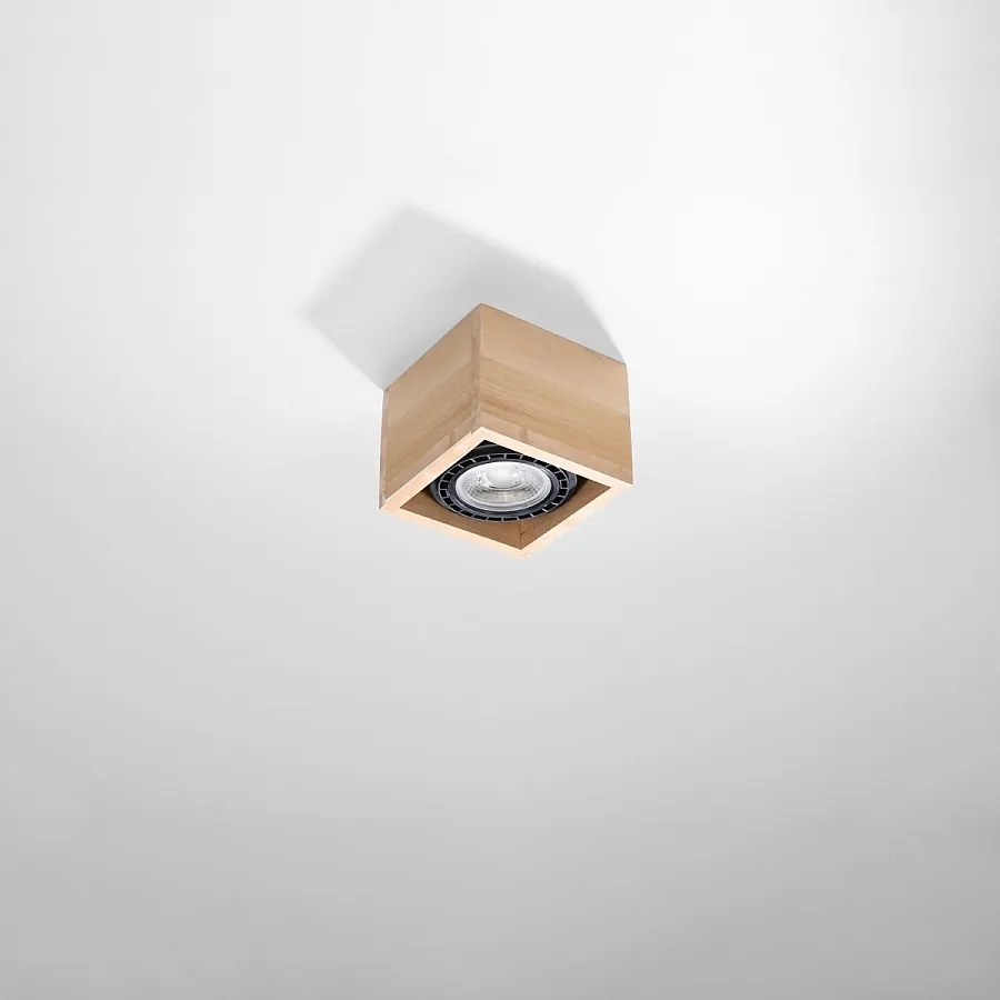 Plafony skandynawski Zentra, drewno - 1 źródło światła 4000K - L.14 x H.10 cm - naturalne drewno