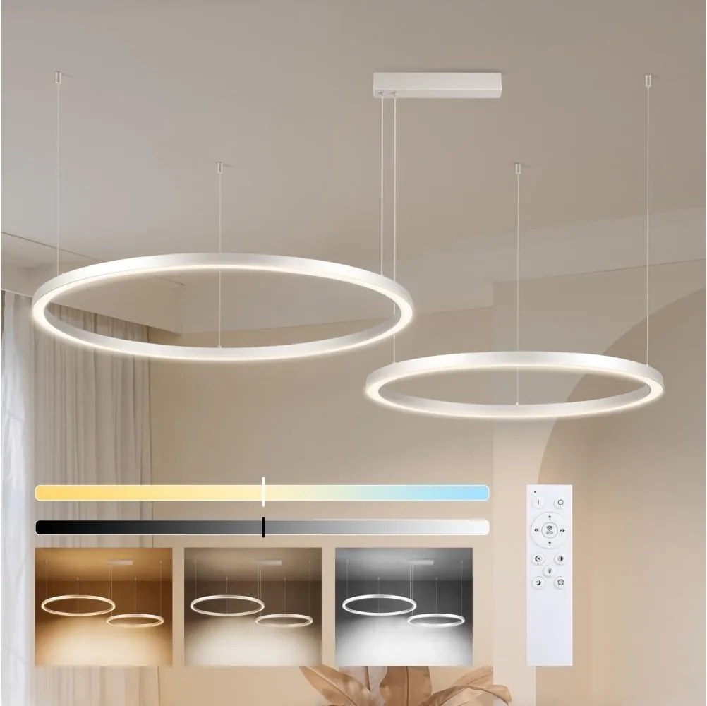 Brilagi - ściemnialny żyrandol na linkach PORTOFINO LED/98W/230V srebrny + pilot