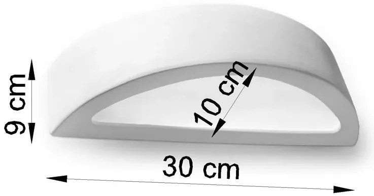 Biały ceramiczny półokrągły kinkiet - 2X A618 L9-F19
