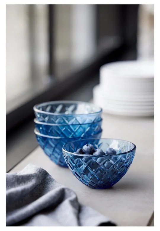 Niebieskie szklane miski zestaw 4 szt. 325 ml Sorrento – Lyngby Glas