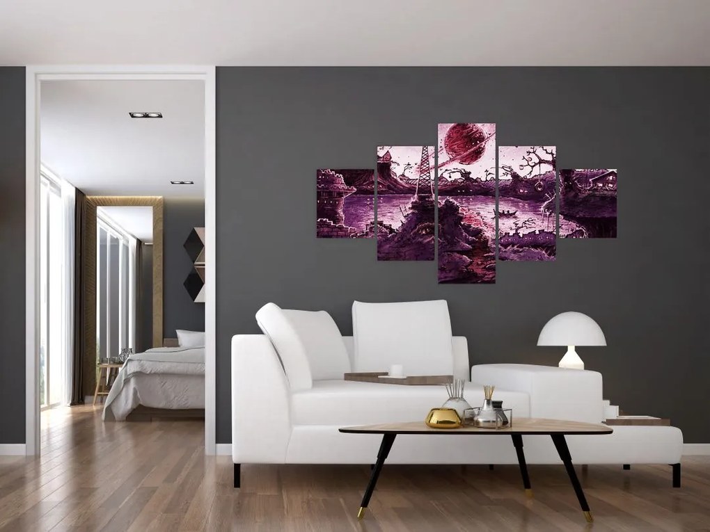 Obraz - Zaczarowana wioska (125x70 cm)