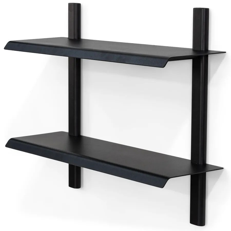 Czarna wielopoziomowa metalowa półka 60 cm Hola – Spinder Design
