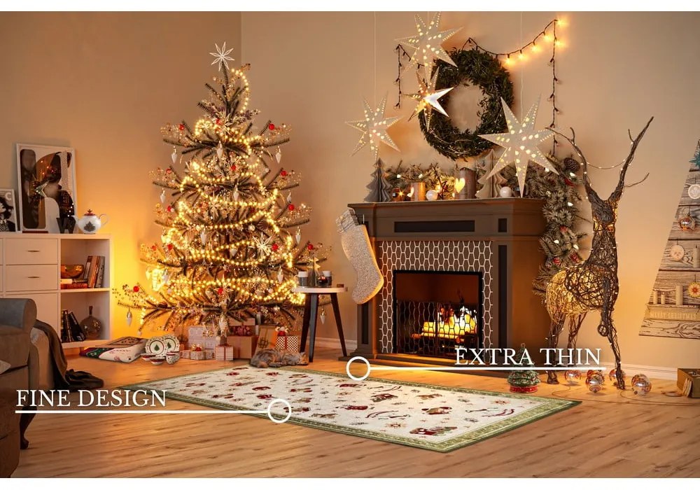 Zielony chodnik z mieszanki bawełny ze świątecznym motywem 80x200 cm Toy's Delight Green Christmas – Villeroy&amp;Boch