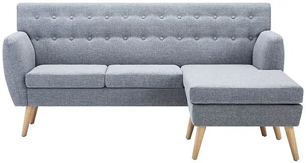 Tapicerowana pikowana sofa jasny szaryP5-M12