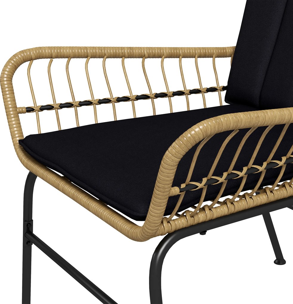 Outsunny Zestaw Bistro, Zestaw Mebli Balkonowych, W Stylu Boho, Odporny Na Pogodę, 78 x 68 x 95 cm, Czarny