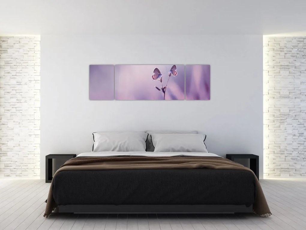 Obraz - Fioletowe motyle (170x50 cm)