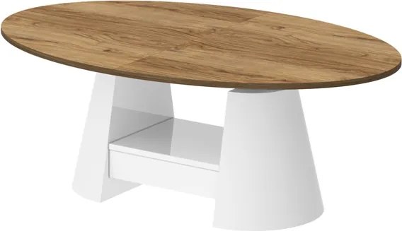 Owalny ławostół Calabro Max Hubertus dąb / połysk