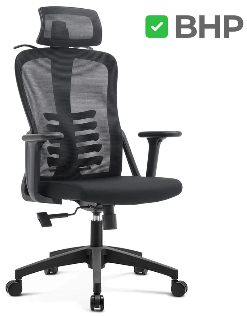 Fotel Biurowy Ergonomiczny Obrotowy JULIET Wentylowany Czarny Nowoczesny