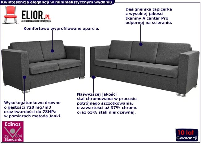 Minimalistyczny zestaw wypoczynkowy Telva 3X - Ciemnoszary
