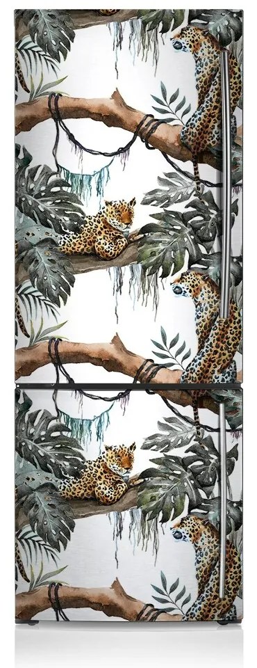 Osłona magnetyczna na lodówkę Lamparty w dżungli