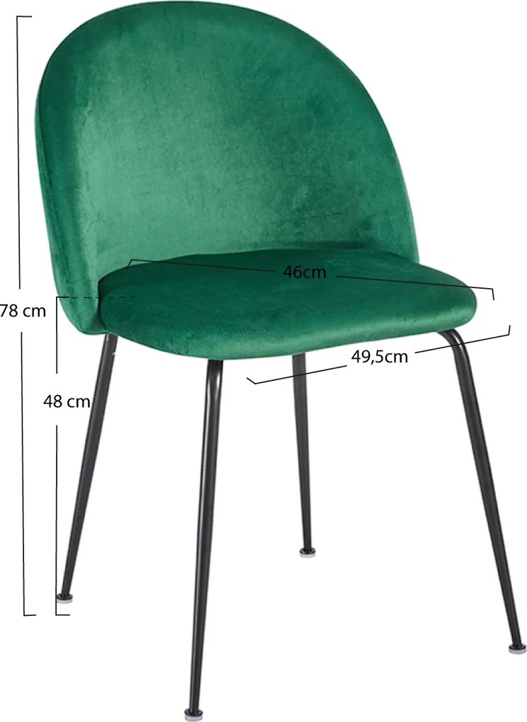 Zestaw 4 Krzese Black Dalnia Aksamitne