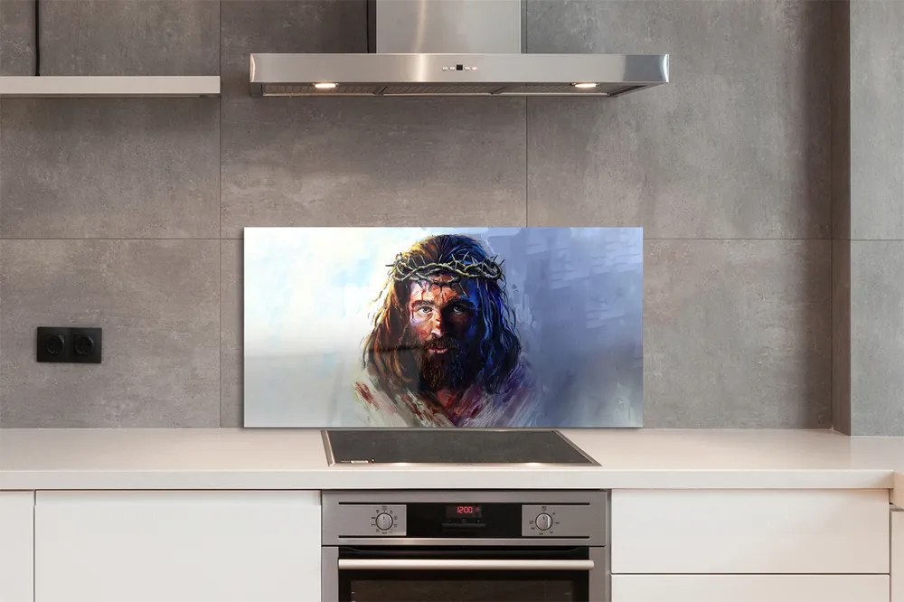 Szkło do Kuchni na Ścianę Klasyczny Obraz Jezusa