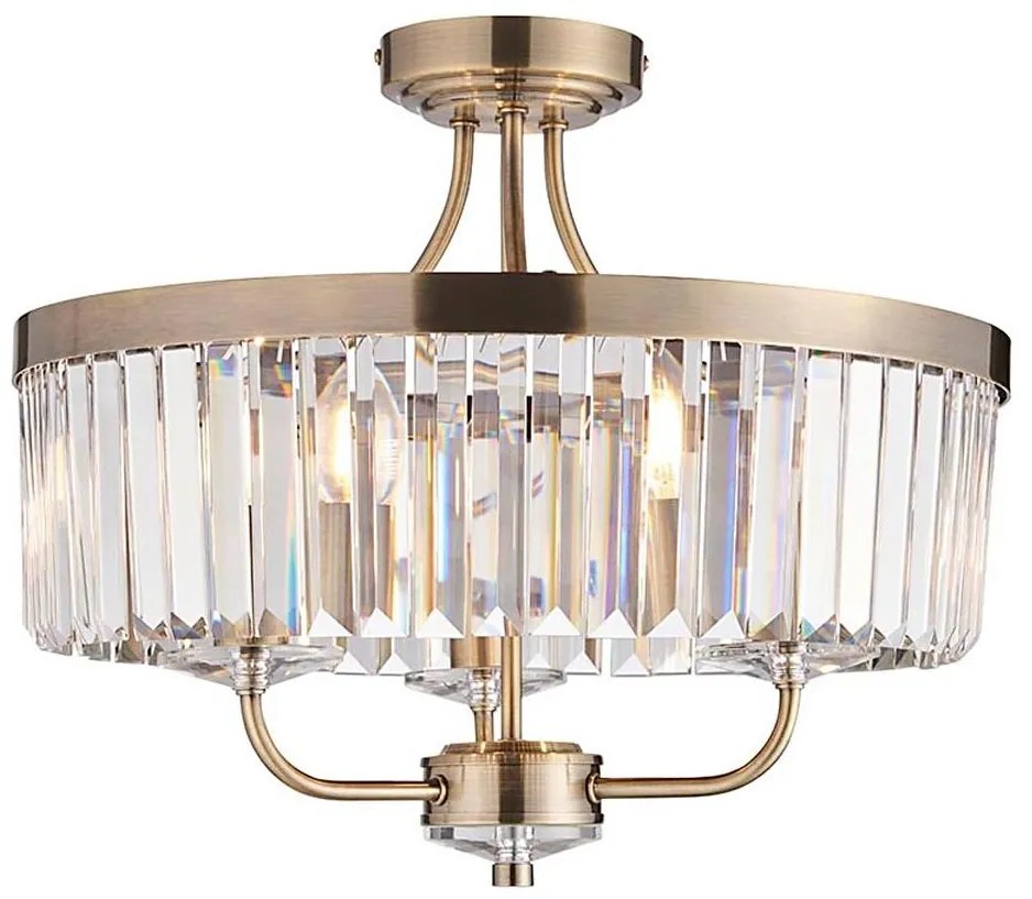 Endon 102506 - Żyrandol natynkowy CHESTERFIELD 3xE14/6W/230V śr. 45 cm mosiądz