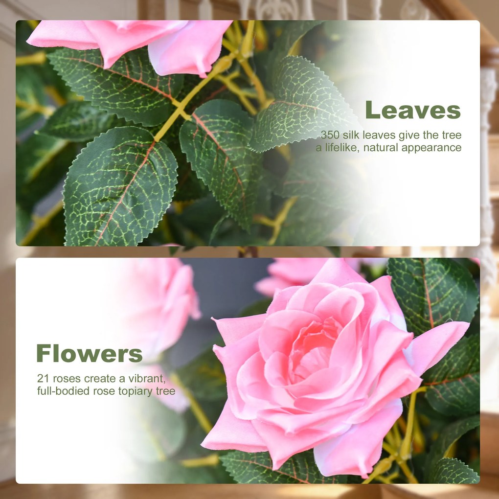 Outsunny Drzewko Szrtuczne, Sztuczna Roślina w Cementowej Donicy, Sztuczna Roślina