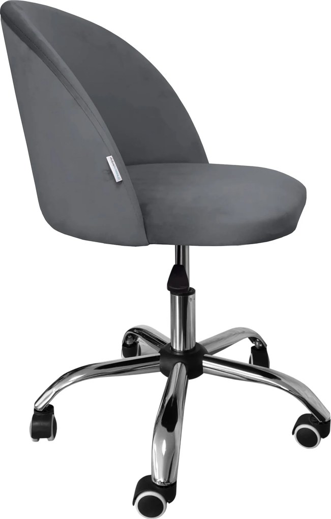 Fotel obrotowy COLIN krzesło biurowe fotel ergonomiczny do biurka : Kolor Stelaża - Chrom, Kolor tkaniny - VELVET - BL14, Typ siedziska - Siedzisko obrotowe 360°, Typ tkaniny - Velvet