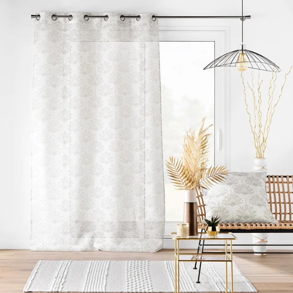 Biało-beżowa firanka 140x240 cm Majestia – douceur d'intérieur