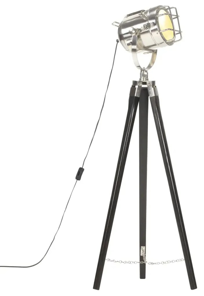Czarna lampa stojąca retro drewniana EX191 C6-R26
