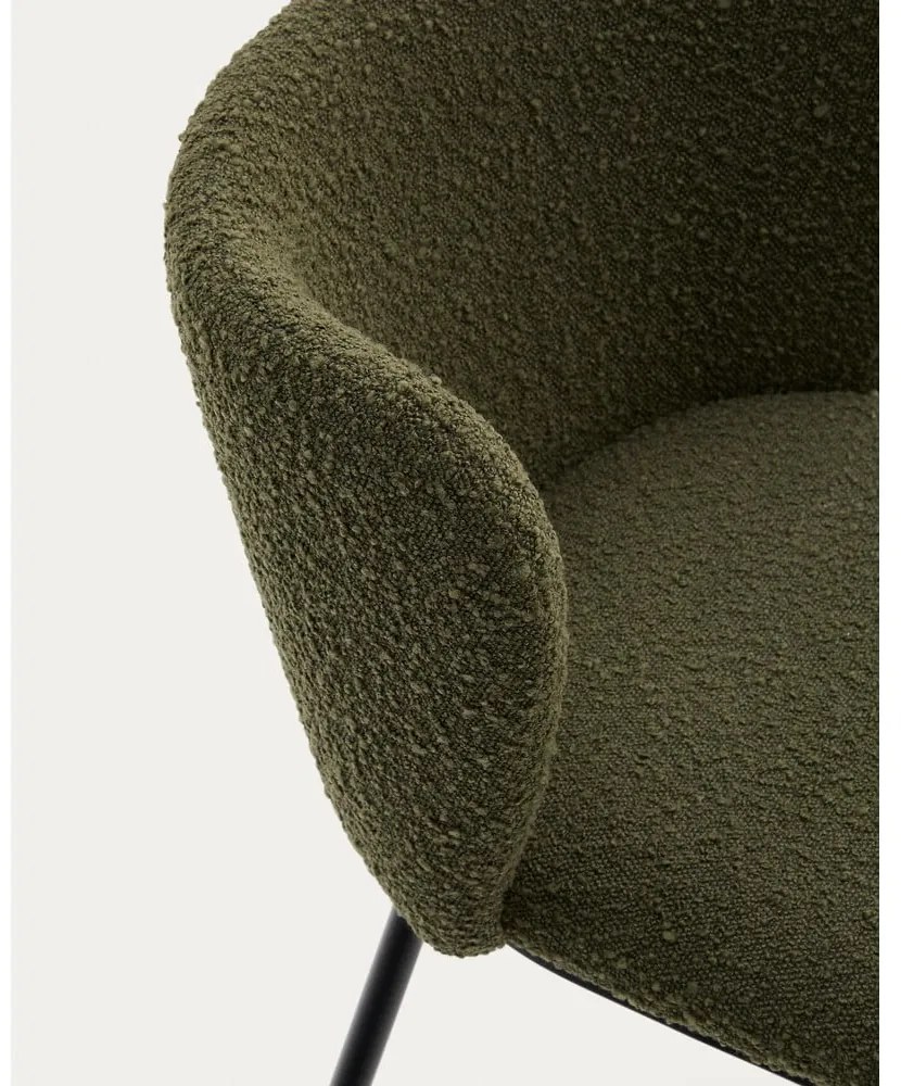 Zielony tapicerowany fotel jadalniany Ciselia – Kave Home