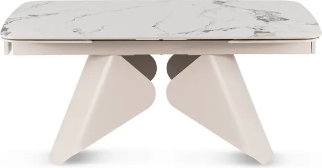Stół Rozkładany Prostokątny VERONA 160-240 cm Ceramiczny Biały Marmur/Kaszmir Nowoczesny