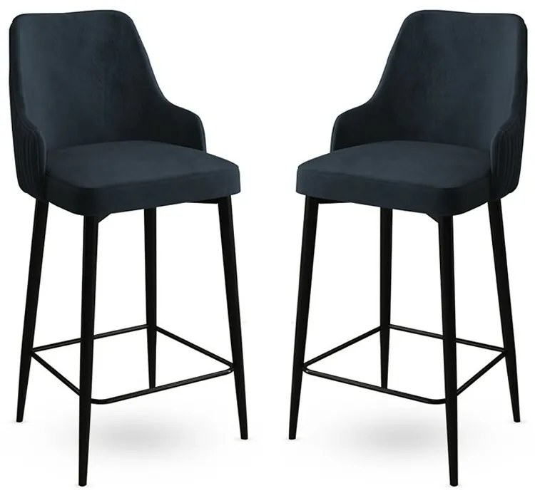 Zestaw krzeseł barowych Enox Anthracite and Black, 2 szt., 2 szt.