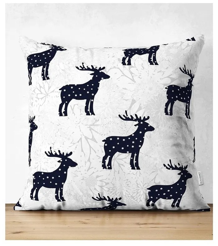 Zestaw 4 świątecznych poszewek na poduszki i bieżnika Minimalist Cushion Covers Reindeer and Stars