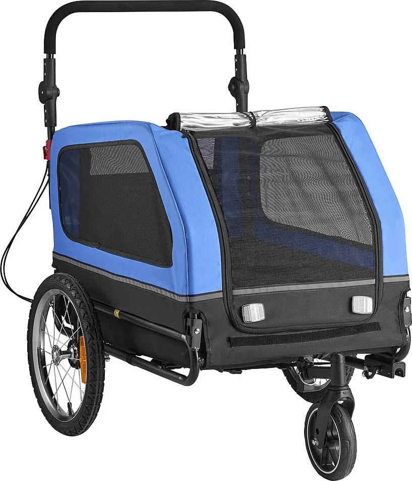Przyczepa rowerowa SucceBuy dla Psa, Obciążenie 40 kg, Wózek dla Zwierząt Domowych 2 w 1, Rama Składana Łatwa z Kołem do Szybkiego Zwalniania