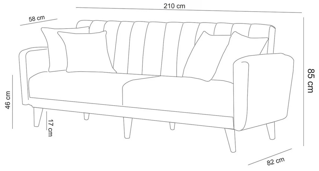 Sofa rozkładana Aqua Grey