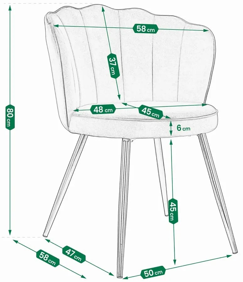 Różowe tapicerowane krzesło na złotych nogach A6-R20