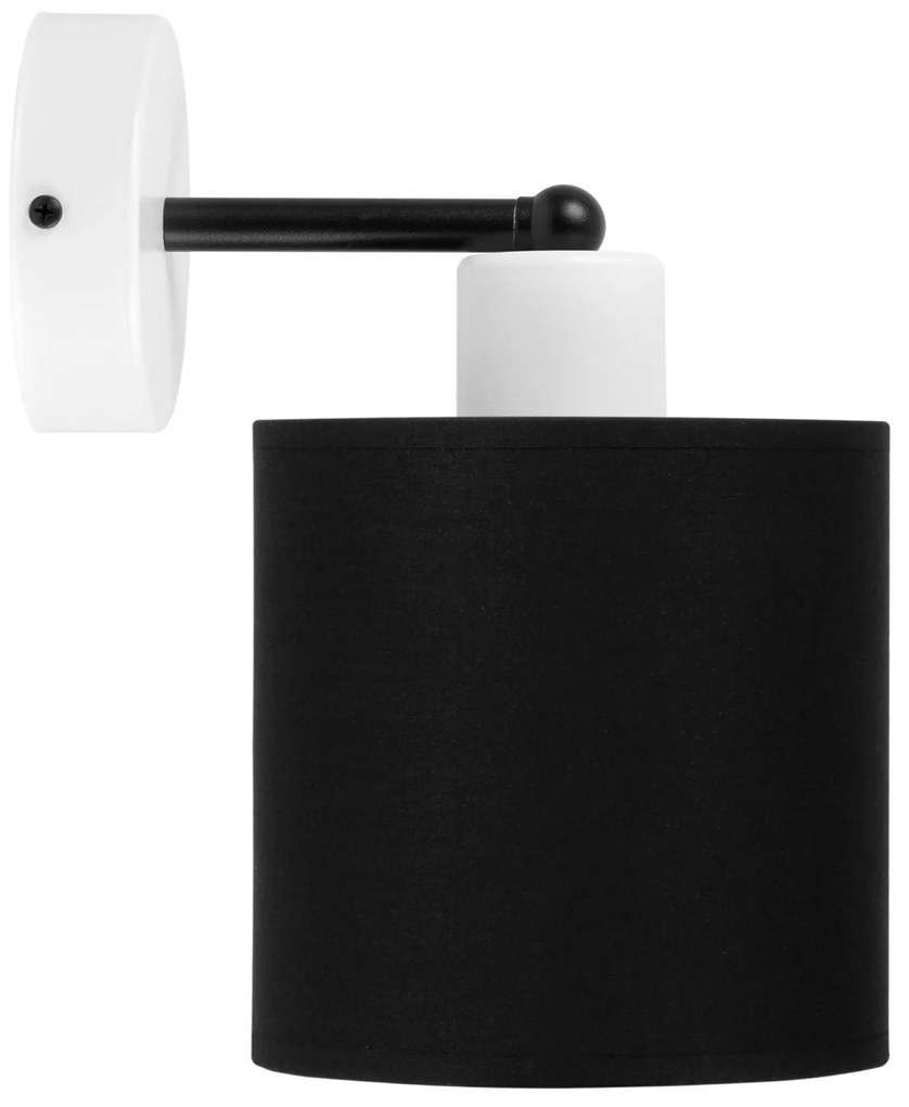 Biały kinkiet LED  z czarnym abażurem WD-C-1010WE-SC jednopunktowy ind