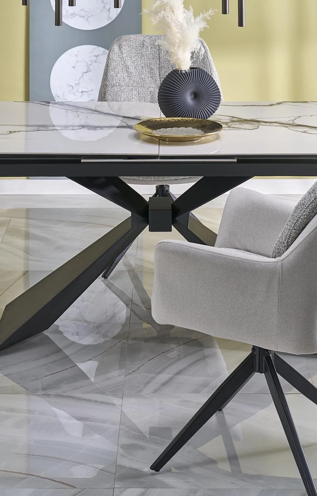 Rozkładany stół Luciano Halmar efekt białego marmuru