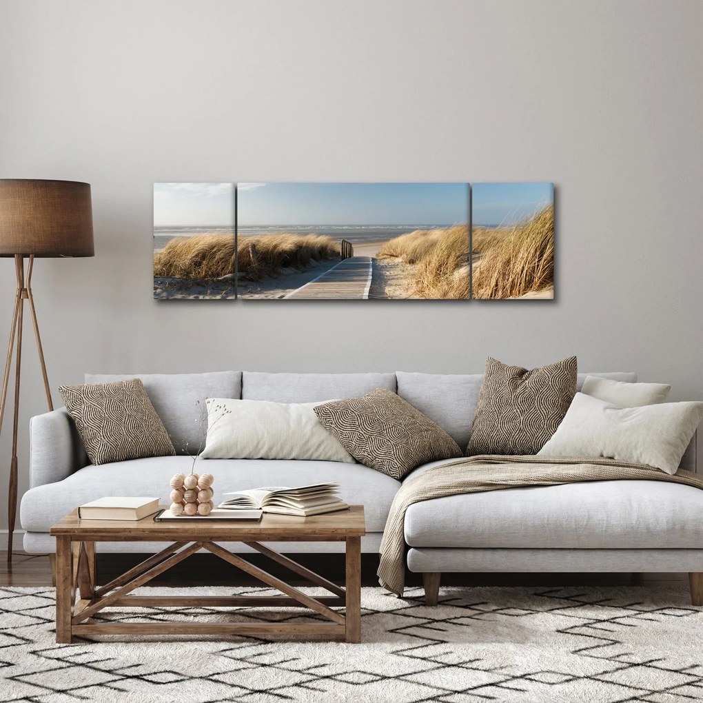 Obraz - Piaszczysta plaża na wyspie Langeoog, Niemcy (170x50 cm)
