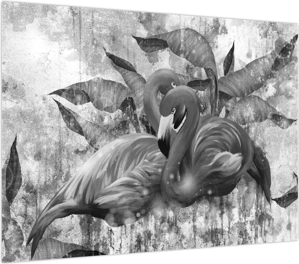 Obraz - Graffiti z flamingami (70x50 cm)