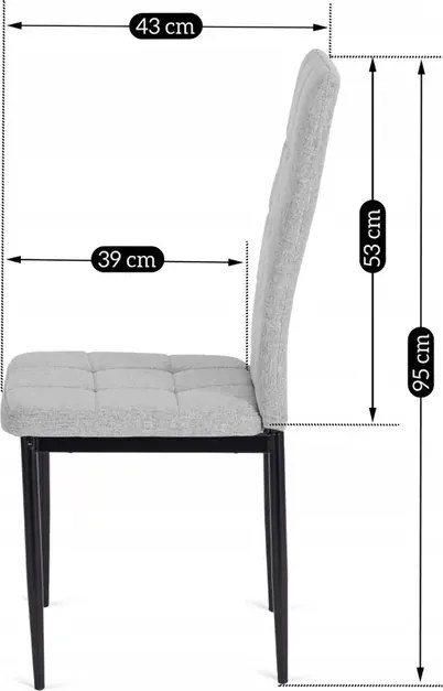 Zestaw Stół Prostokątny Rozkładany CLARK 120-160 cm Dąb Artisan/Czarny i 4 Krzesła Tapicerowane TEX Szare