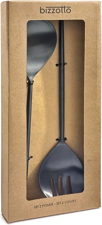 Sztućce do sałatek 2 szt. ze stali nierdzewnej Bronte – Bizzotto