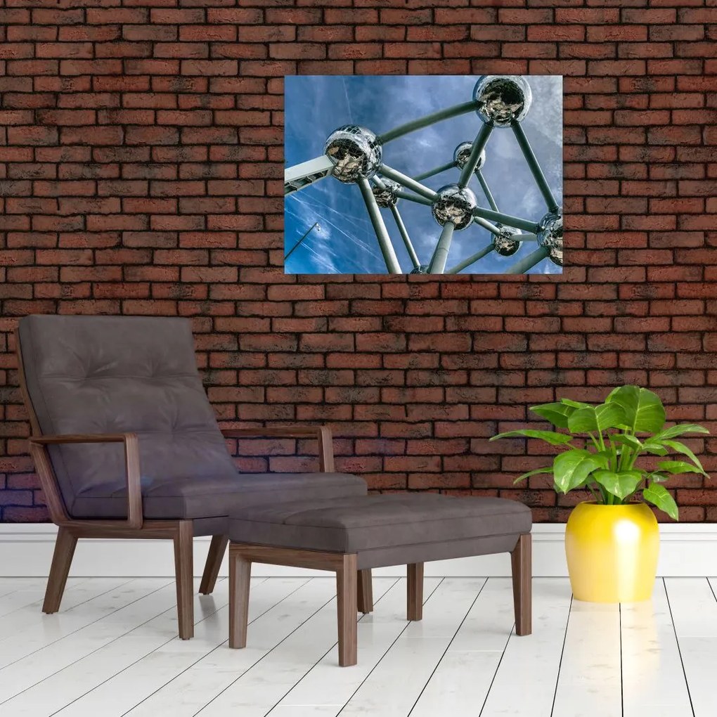 Obraz na szkle - Atomium w Brukseli (70x50 cm)