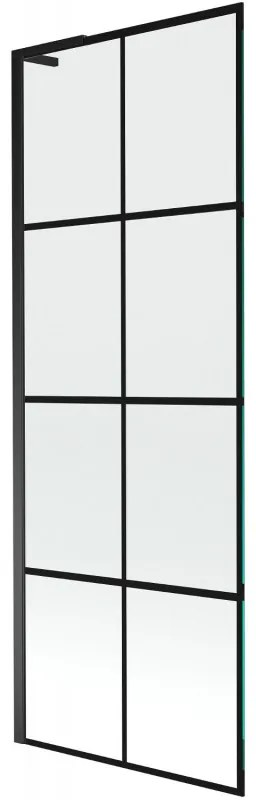 Mexen Next L parawan nawannowy 1-skrzydłowy 70 x 150 cm, czarna kratka, czarny - 895-070-000-03-77-70
