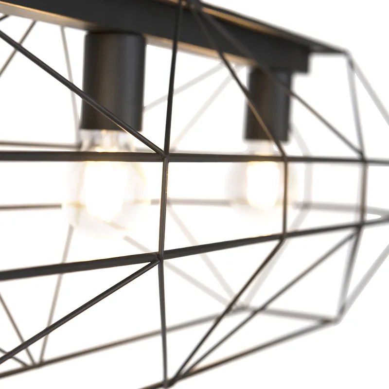 Industrialna lampa wisząca czarna 3-światłowa - CarcassDesignerski Oswietlenie wewnetrzne