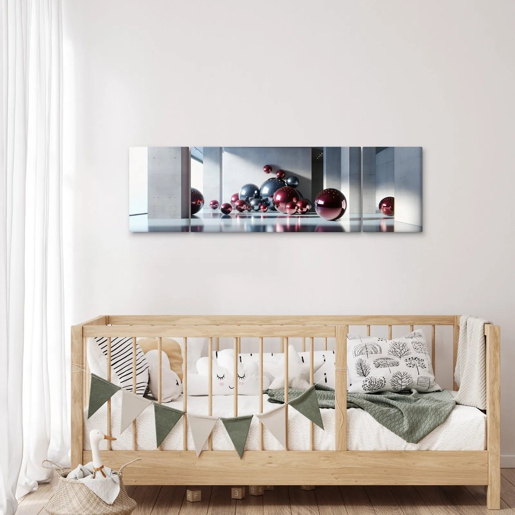Obraz - 3D przestrzeń z kulami II. (170x50 cm)