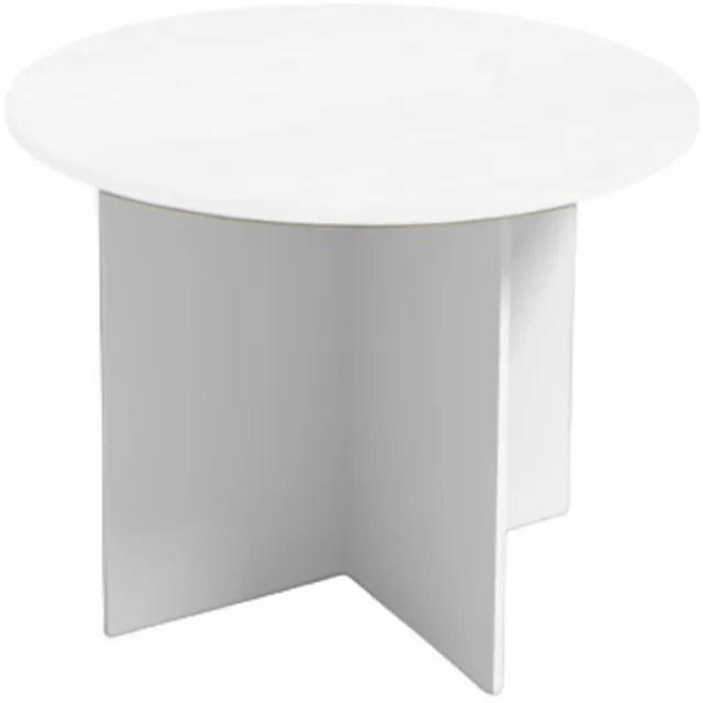 Stół konferencyjny z okrągłym blatem PRIMO WHITE, średnica 100 cm, biały