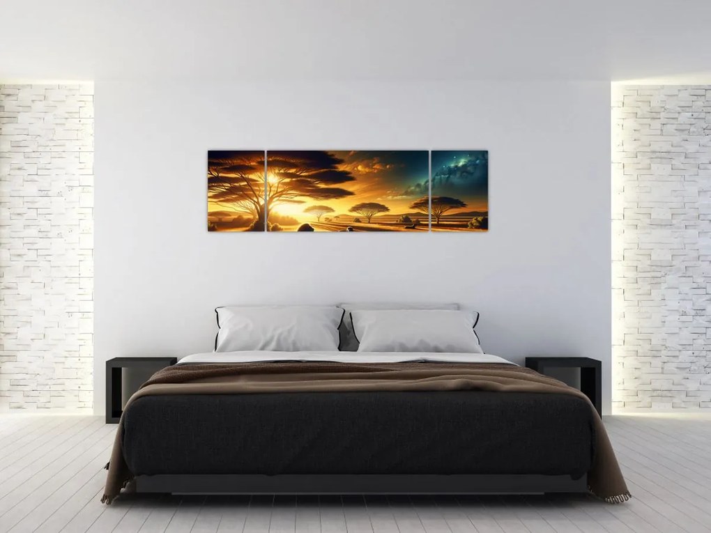 Obraz - Odpoczywające lwy (170x50 cm)