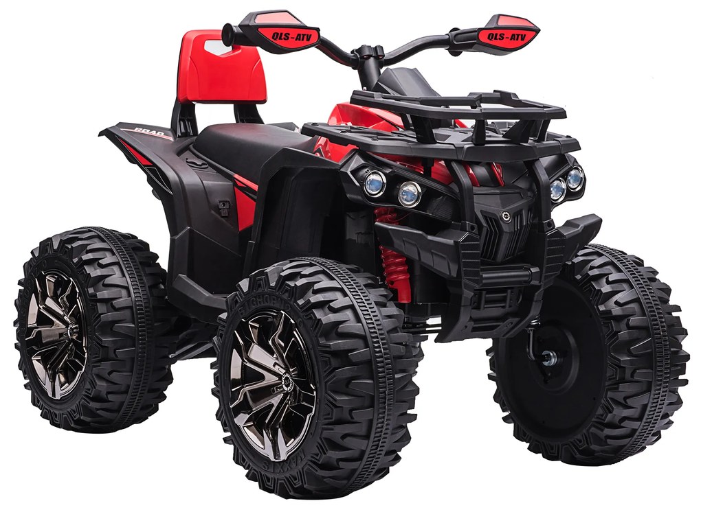 HOMCOM Elektryczny Quad dla dzieci z oświetleniem LED i portem USB Czerwony pojazd dla najmłodszych 100x65x73cm | Aosom PL