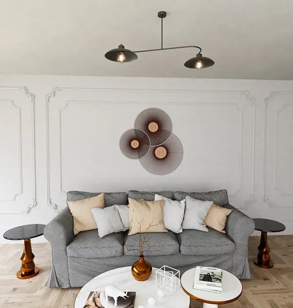 Czarna metalowa lampa sufitowa - D136-Cerana