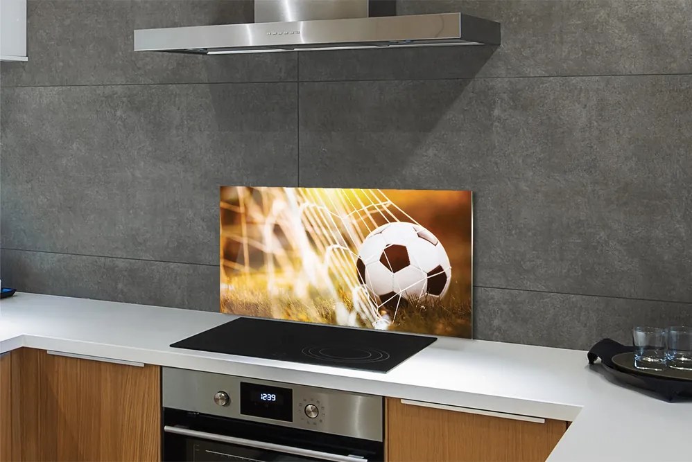 Szklany Panel Futbol na Żółtym Tle