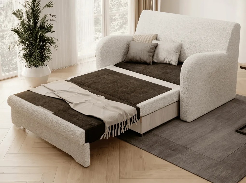 Rozkładana 2-osobowa sofa ARIO ROYAL, biała