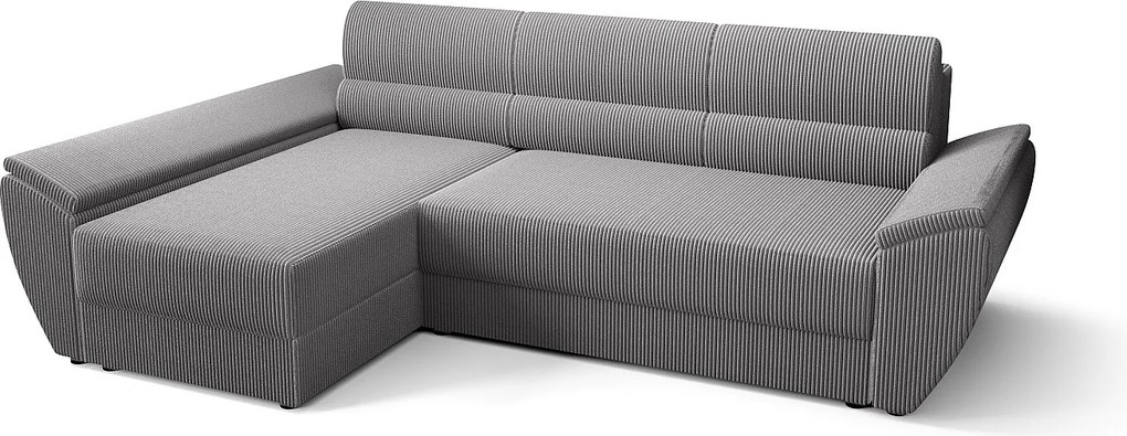 BEDANTE Narożnik L REBI L3 Poso 110 Lewostronny z funkcją spania, jasnoszary, kształt L, sofa z pojemnikiem, skrzynia na pościel