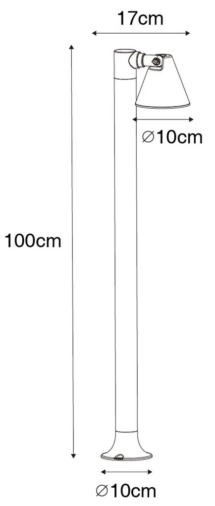 Zewnetrzna Nowoczesny słupek zewnętrzny rdzawy brąz 100 cm IP44 regulowany - Ciara Nowoczesny Oswietlenie zewnetrzne