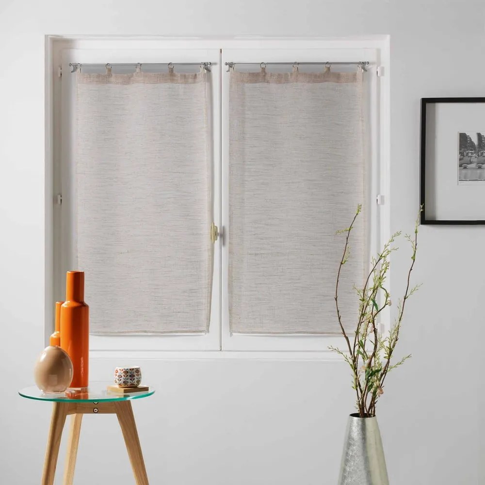 Beżowe firanki z woalu zestaw 2 szt. 60x90 cm Milza – douceur d'intérieur