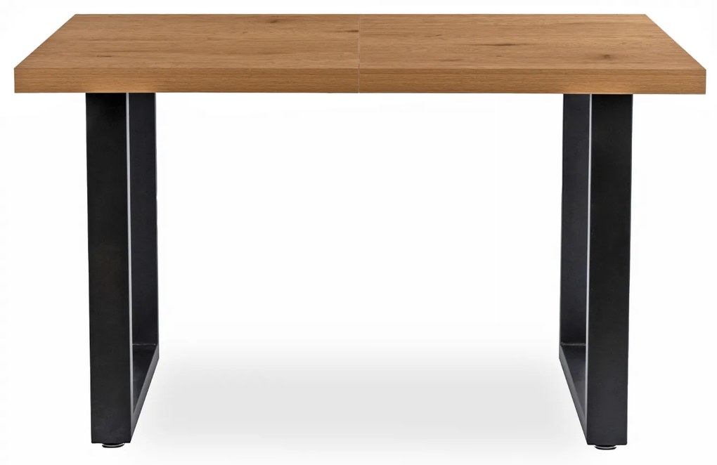 Stół Prostokątny Rozkładany TOMAS 130-230 cm Dąb Złoty/Czarny do Jadalni Nowoczesny Loft