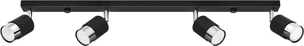 Listwa oświetleniowa NERO 4 czarna/chrom